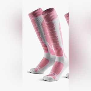 Pink and Gray merino wool Socks